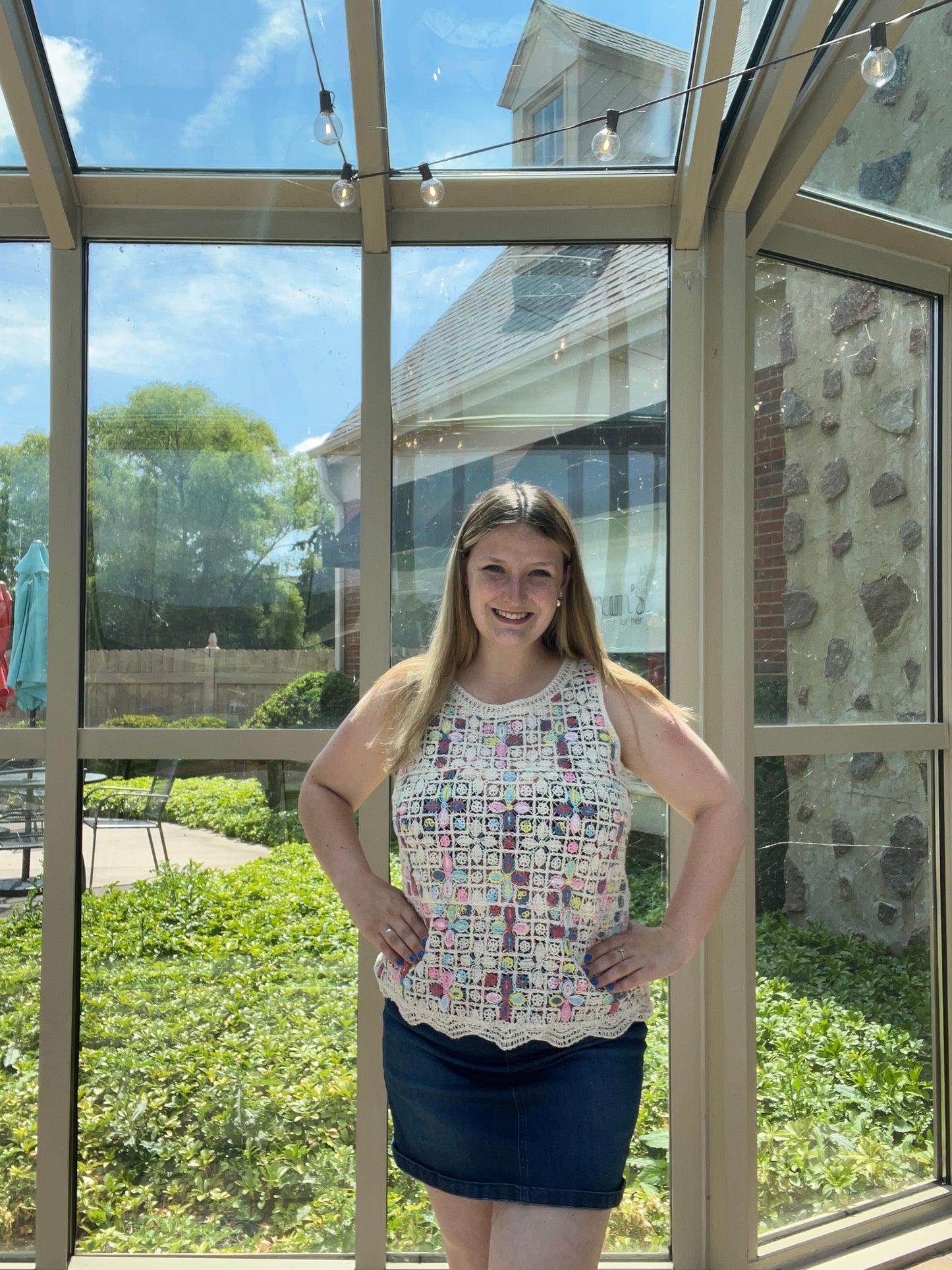 Mosaic Crochet Sleeveless Top