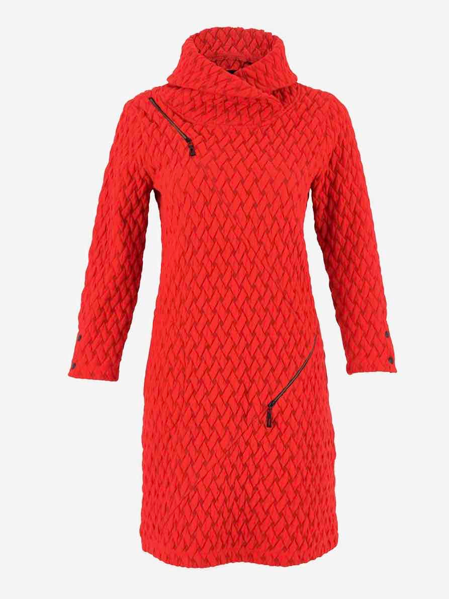 Asymmetric Zippers Dress “Basket Weave”