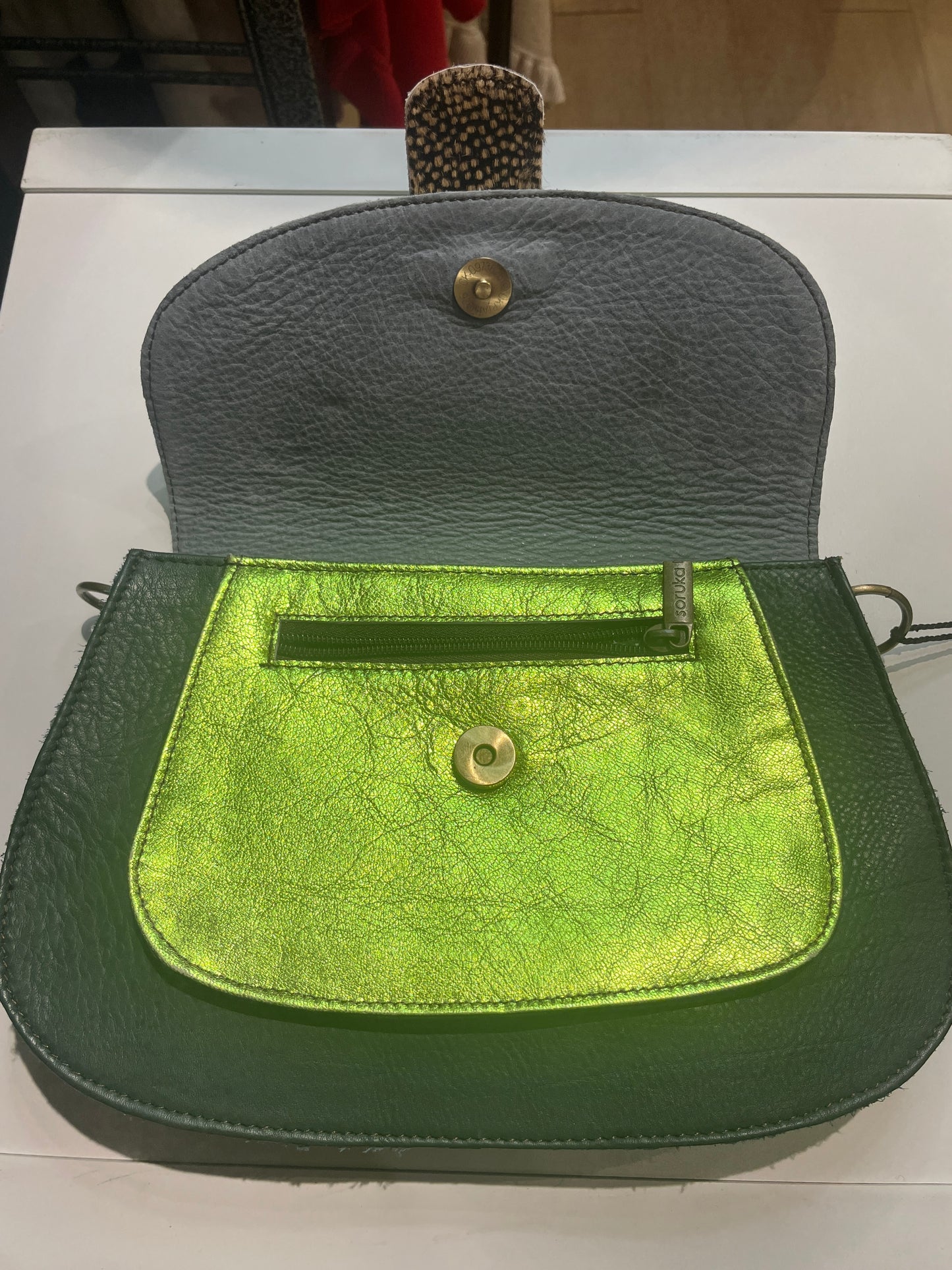 Metallic Leather Crossbody