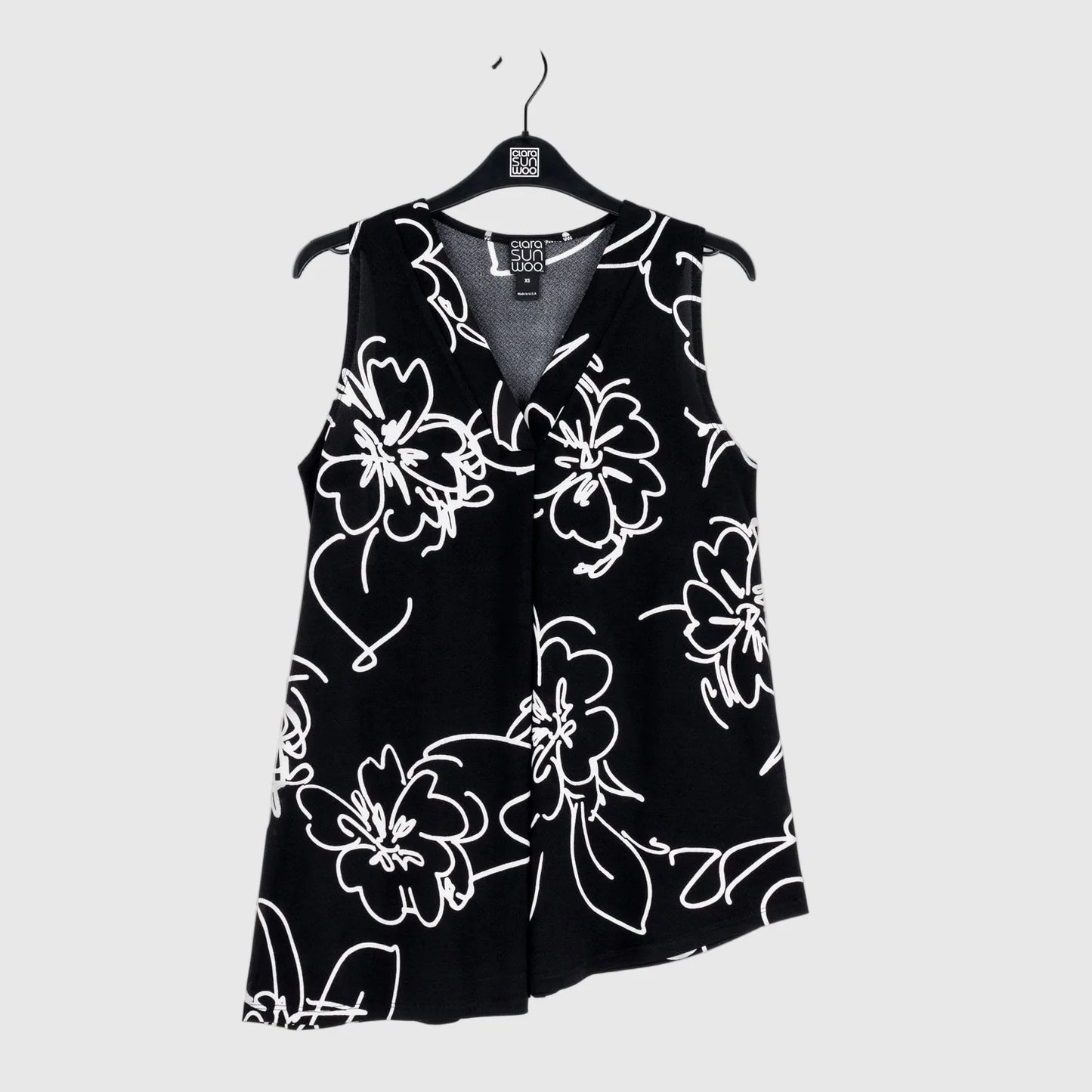 Crepe Knit Asymmetrical Tunic Tank