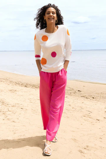 White Circle Pattern Sweater