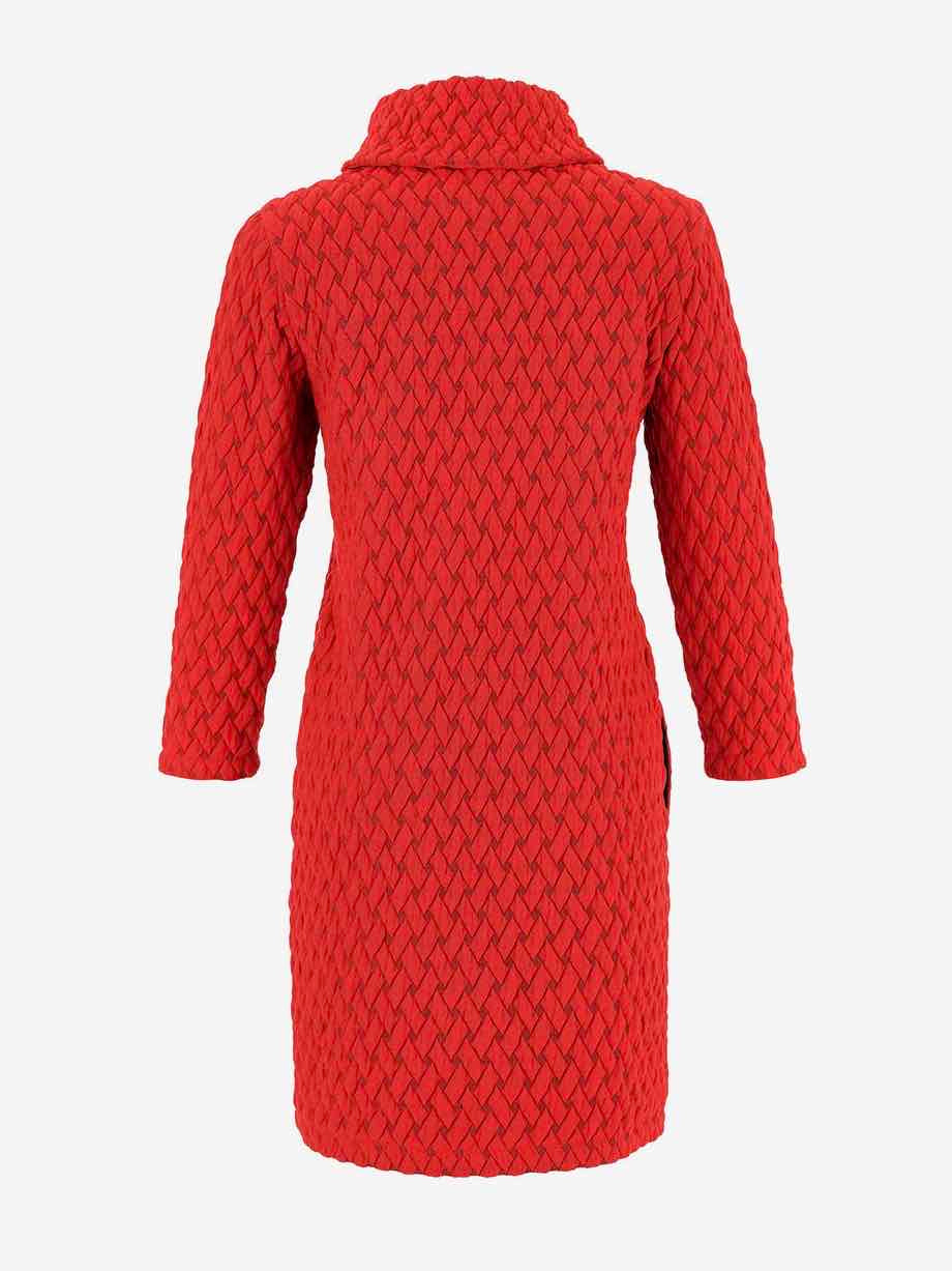 Asymmetric Zippers Dress “Basket Weave”
