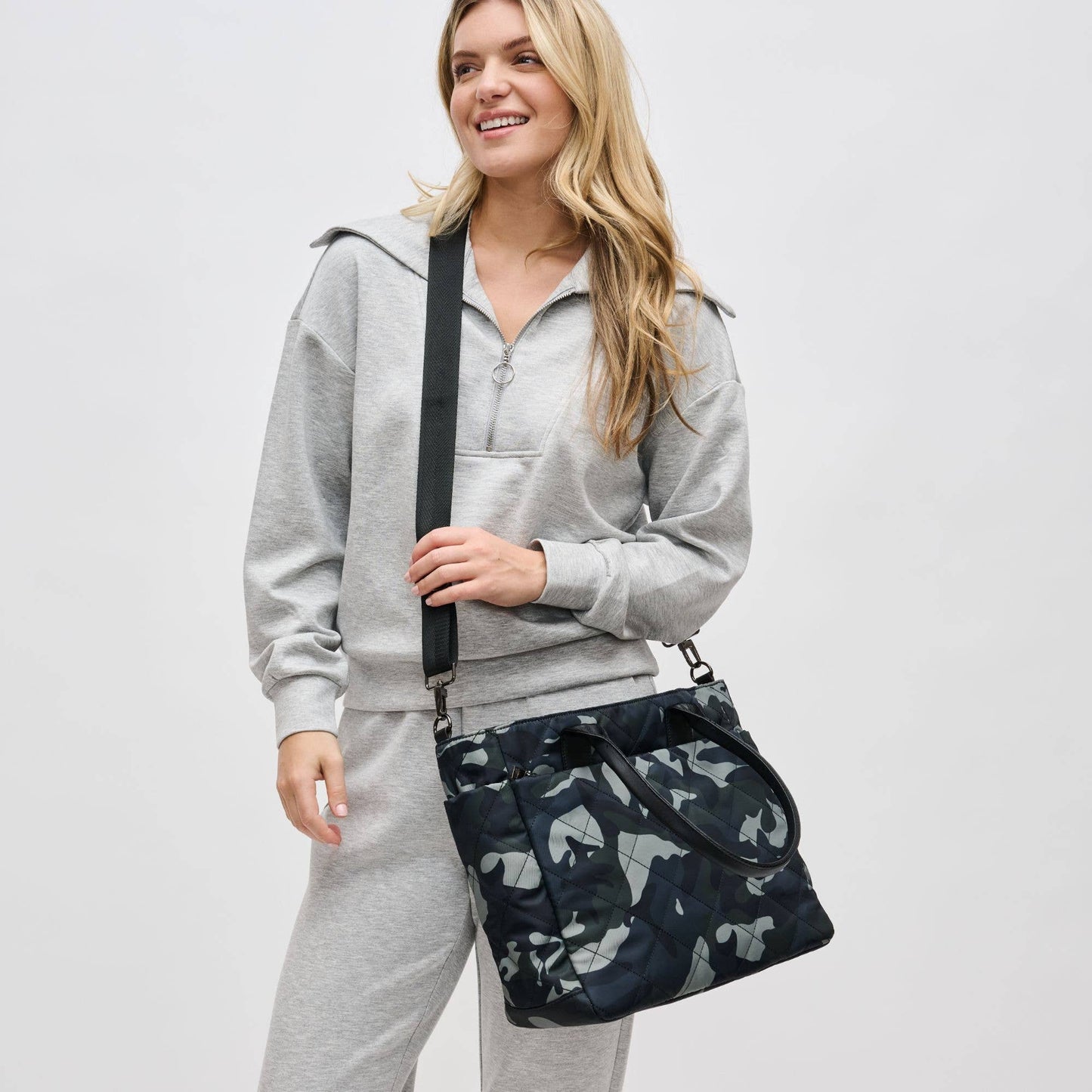 Motivator East West Quilted Nylon Tote