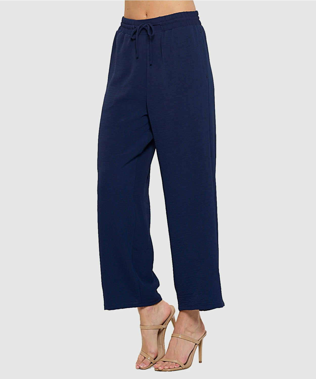 Woven Straight Leg Pant With Drawstring