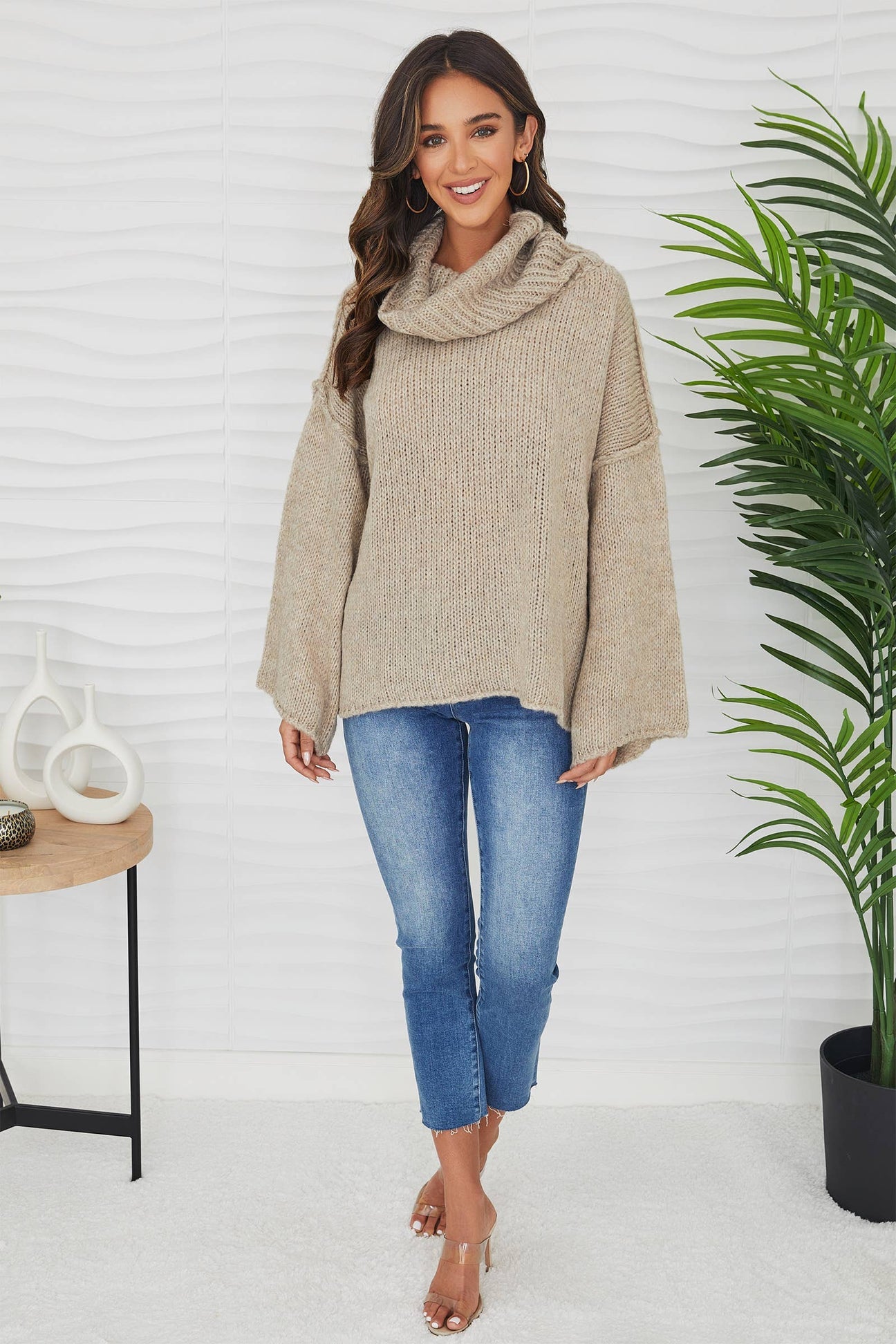 Chunky Cowl Turtleneck Sweater