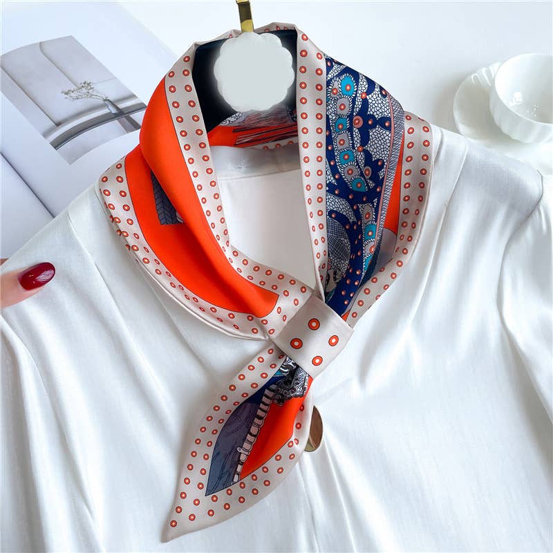 Orange Intricate Loop Scarf