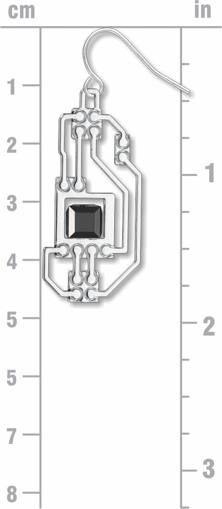 CIRCUITS EARRING, BLACK