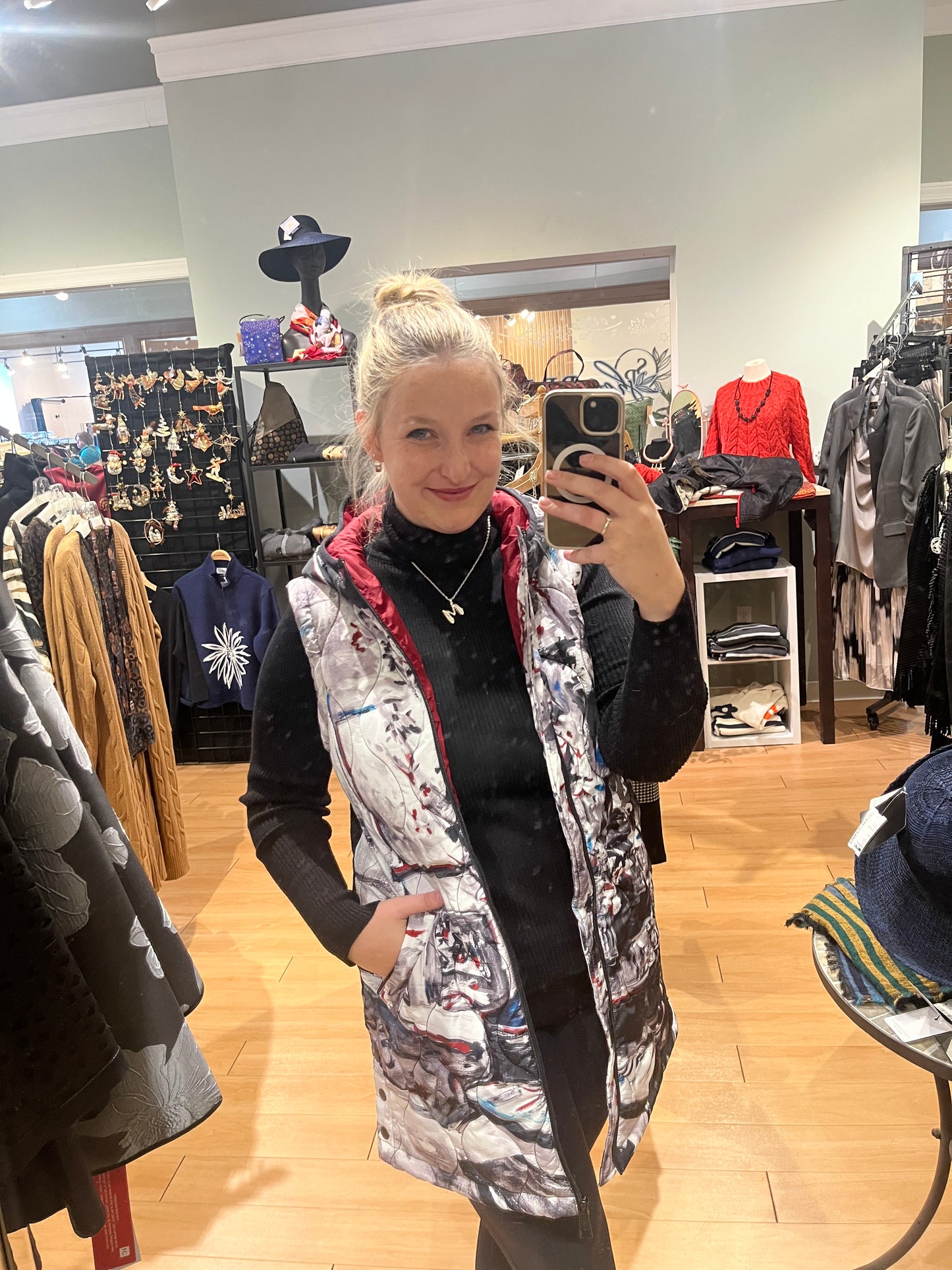 Piano Blues Long Hoodie Vest