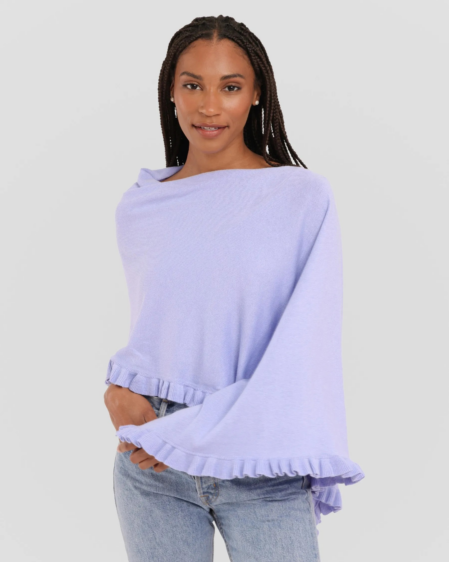 Cotton Cashmere Mini Ruffle Edge Topper