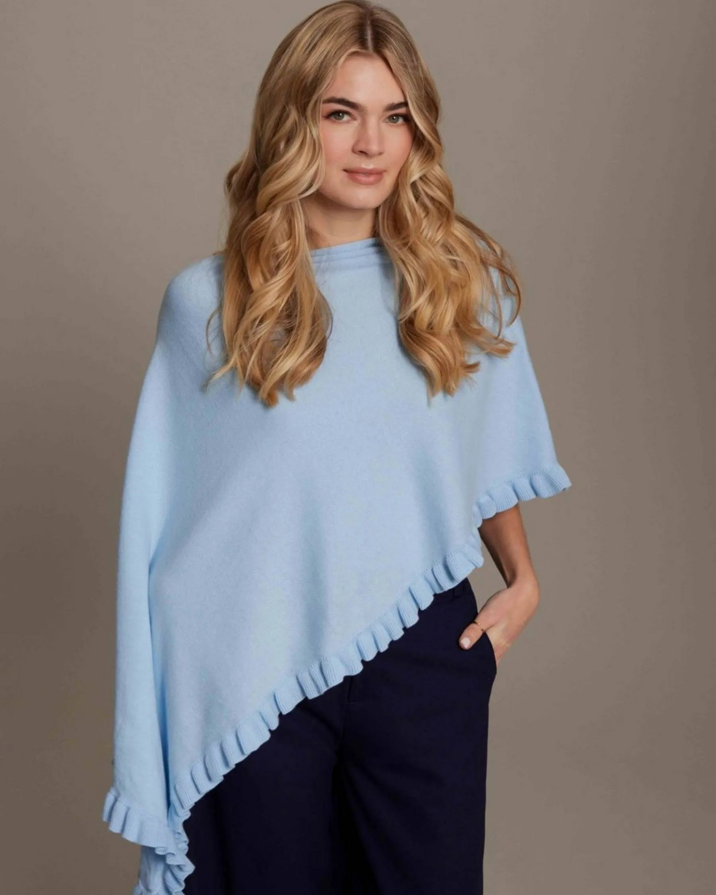 Cotton Cashmere Mini Ruffle Edge Topper