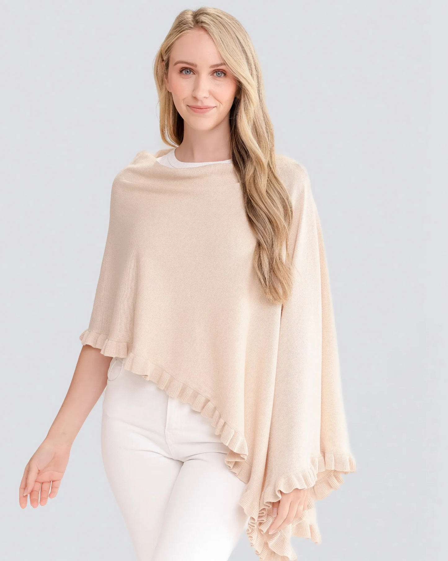 Cotton Cashmere Mini Ruffle Edge Topper