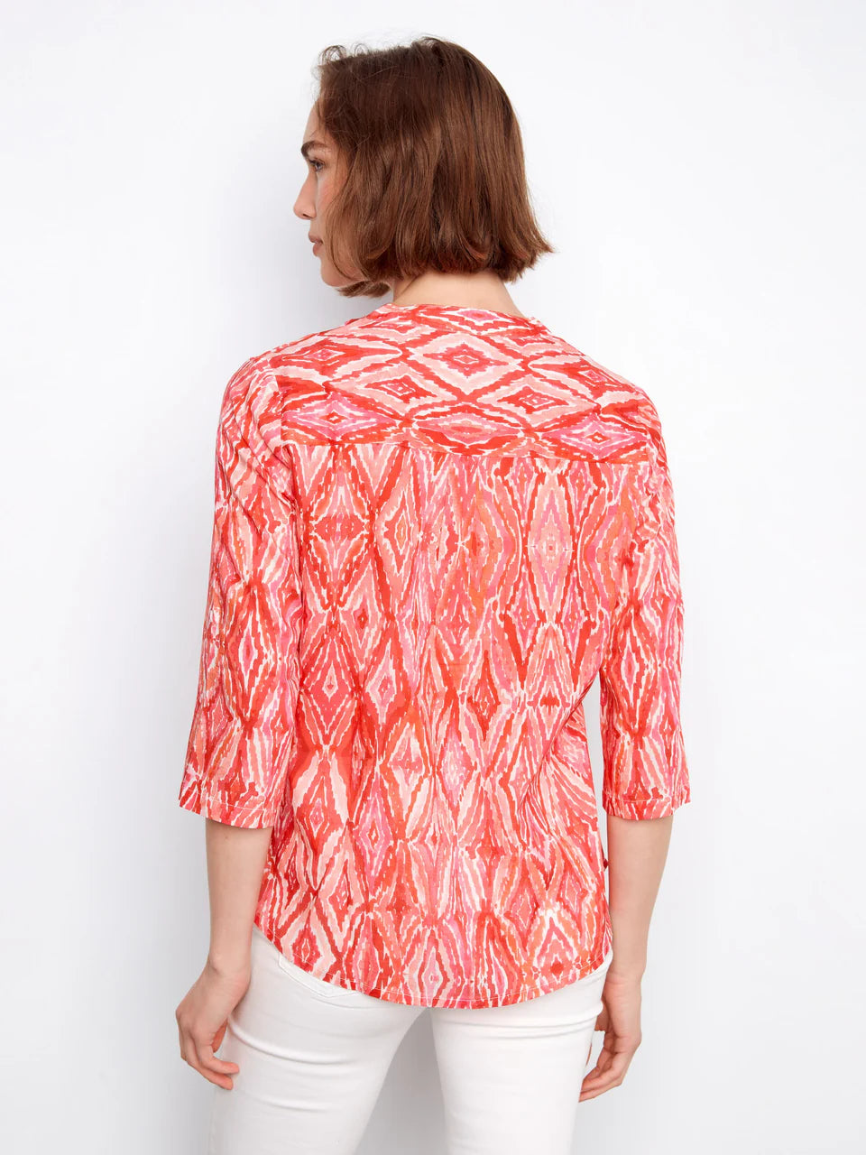 Printed Half-Button Blouse