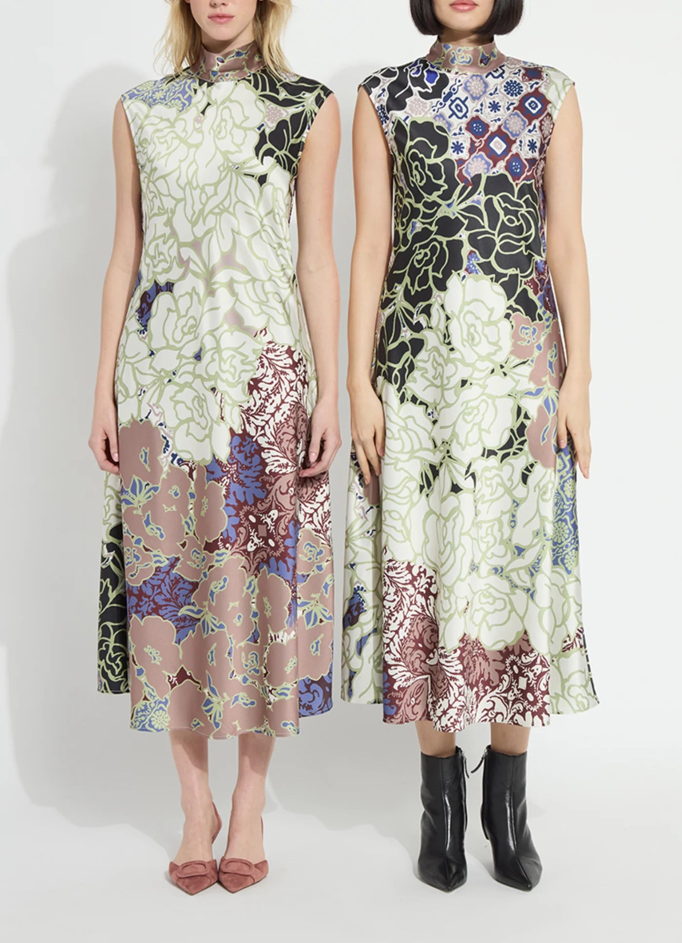 Flora Mock Neck Midi Dress