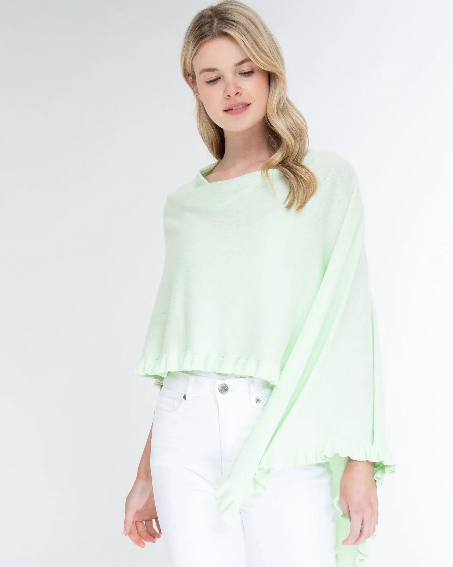 Cotton Cashmere Mini Ruffle Edge Topper