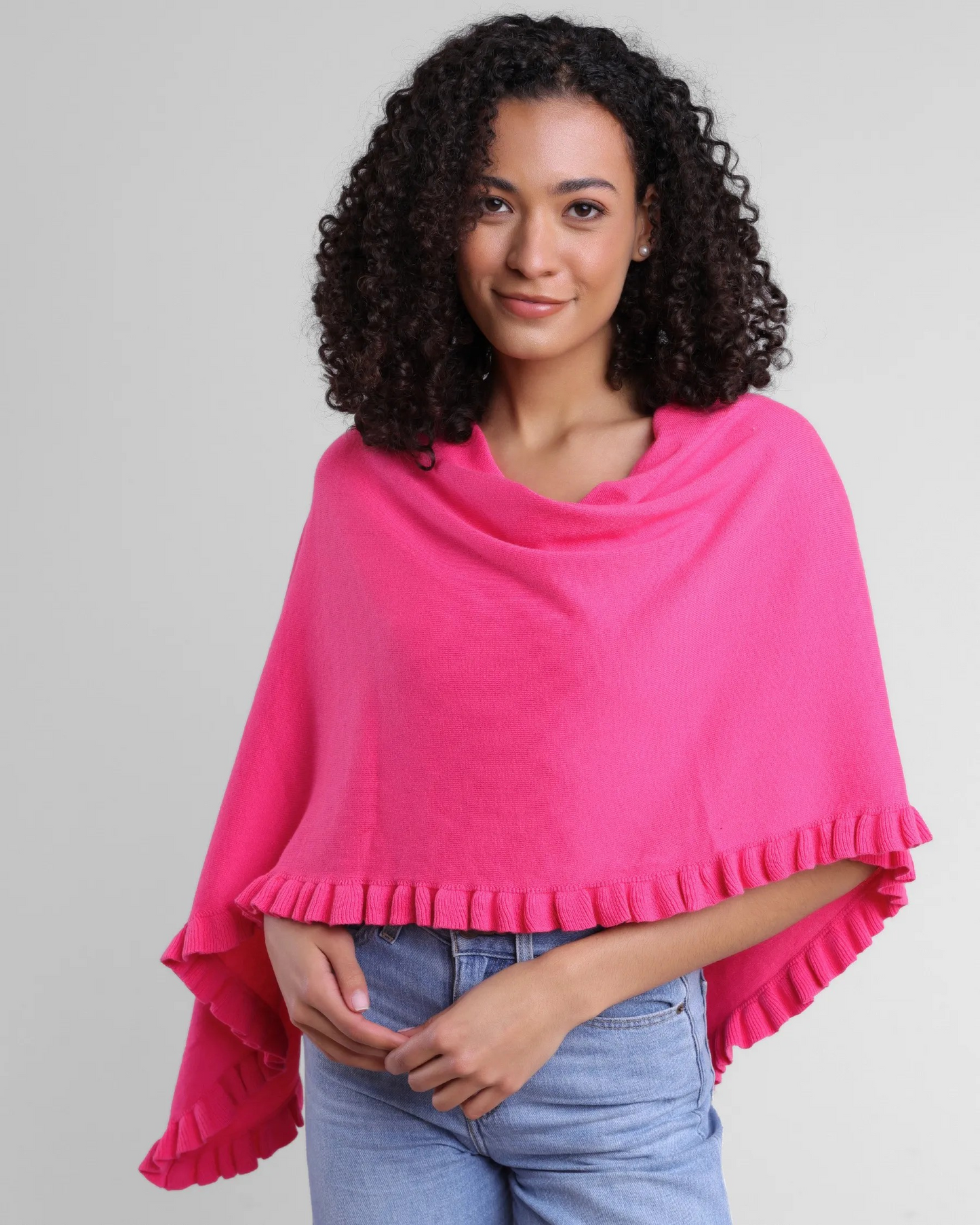 Cotton Cashmere Mini Ruffle Edge Topper
