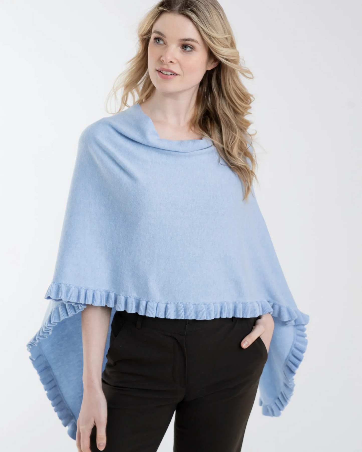 Cotton Cashmere Mini Ruffle Edge Topper