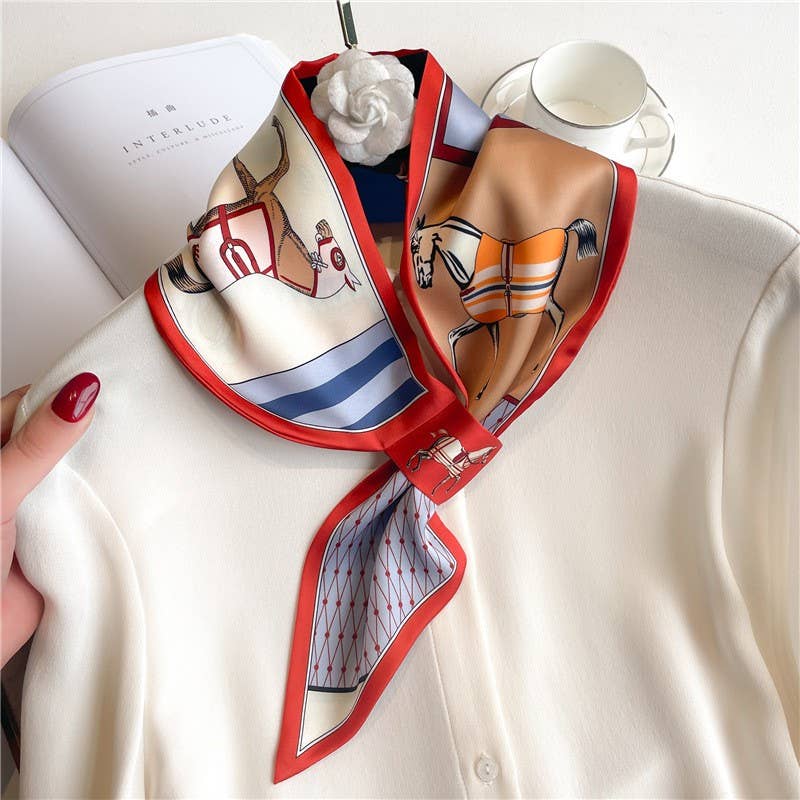 Red Equine Loop Scarf
