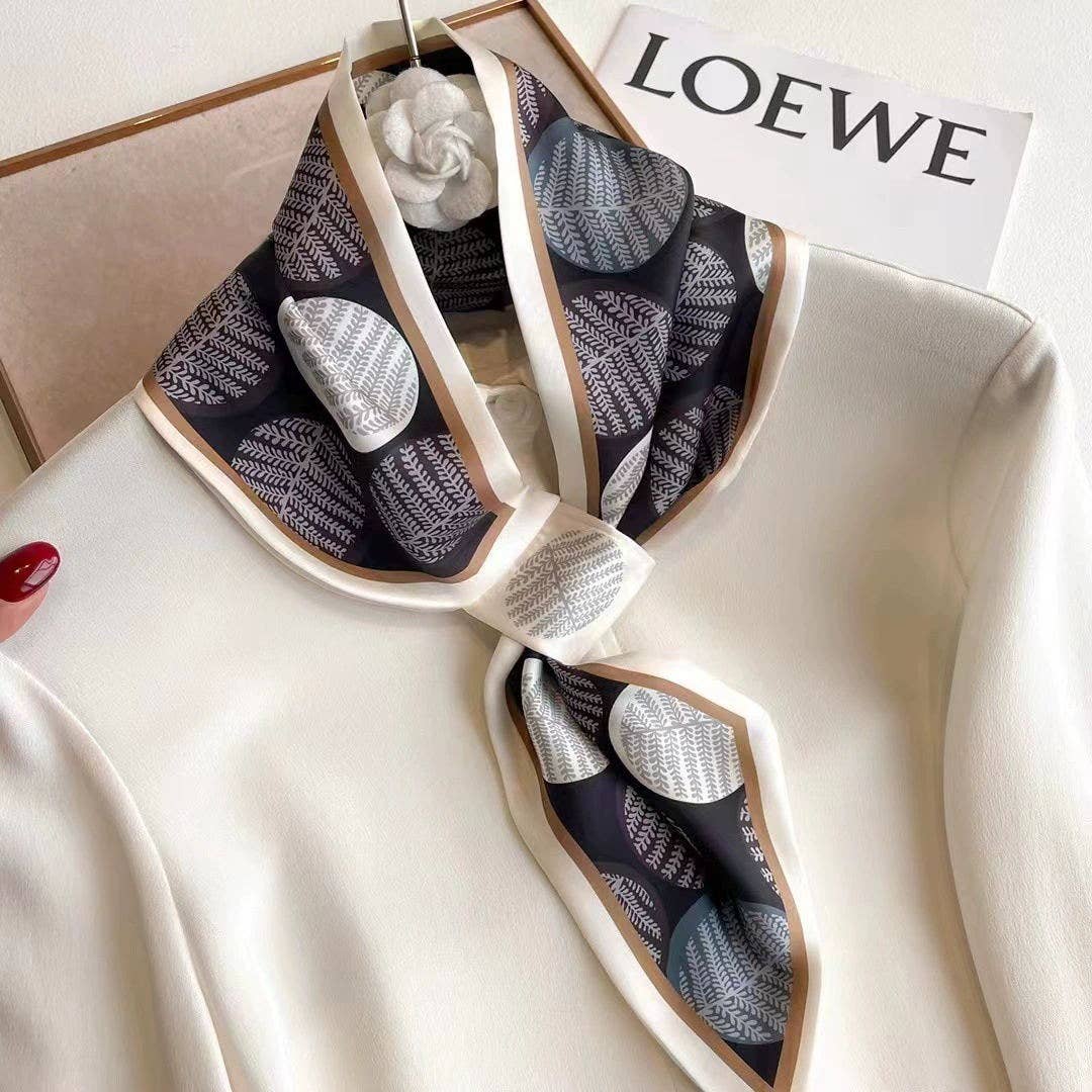 White Fern Loop Scarf