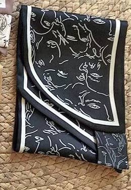 Black / White Faces Loop Scarf