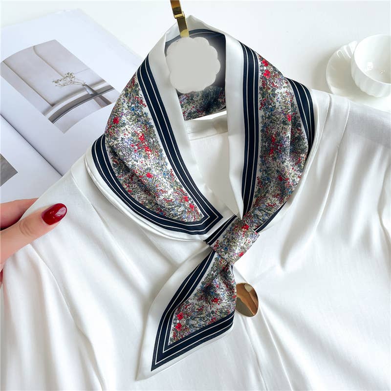 Navy Garden Loop Scarf