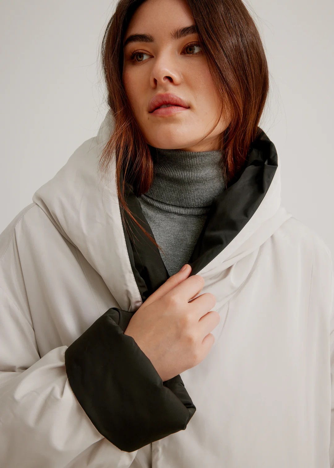Button Front Reversible Swing Coat