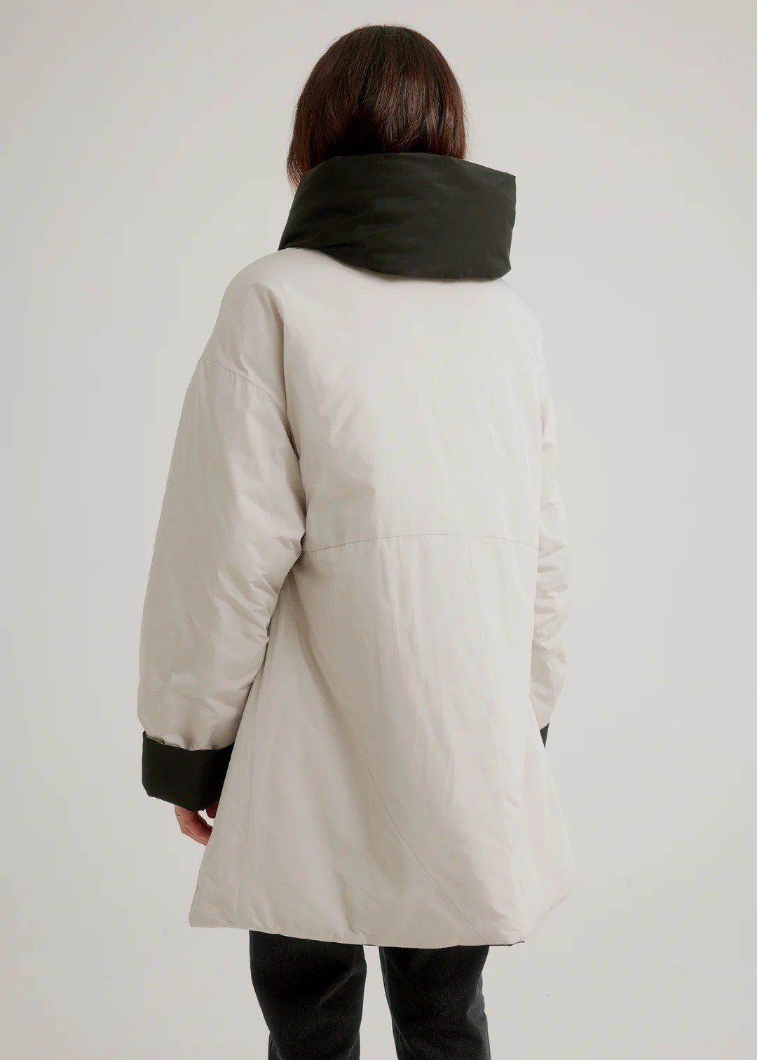 Button Front Reversible Swing Coat