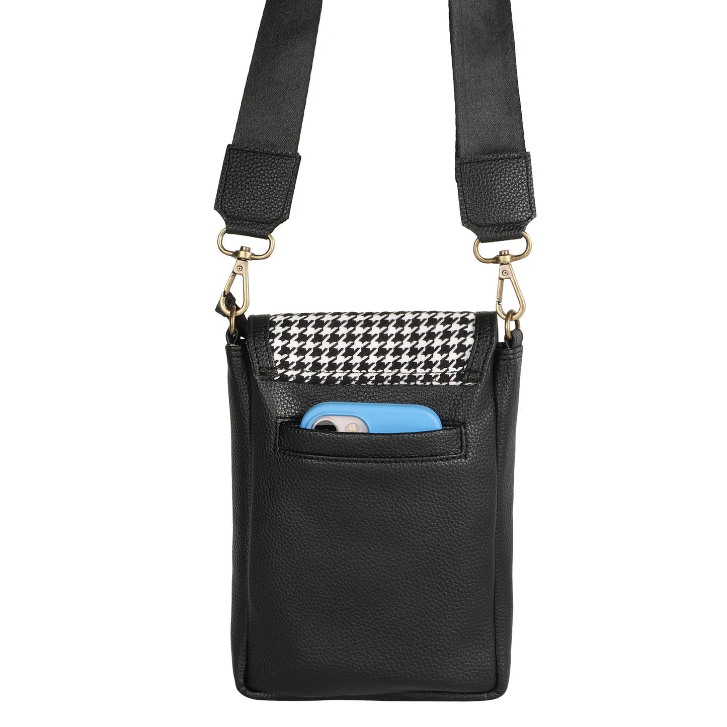 Millie Houndstooth Front Close Sling Bag