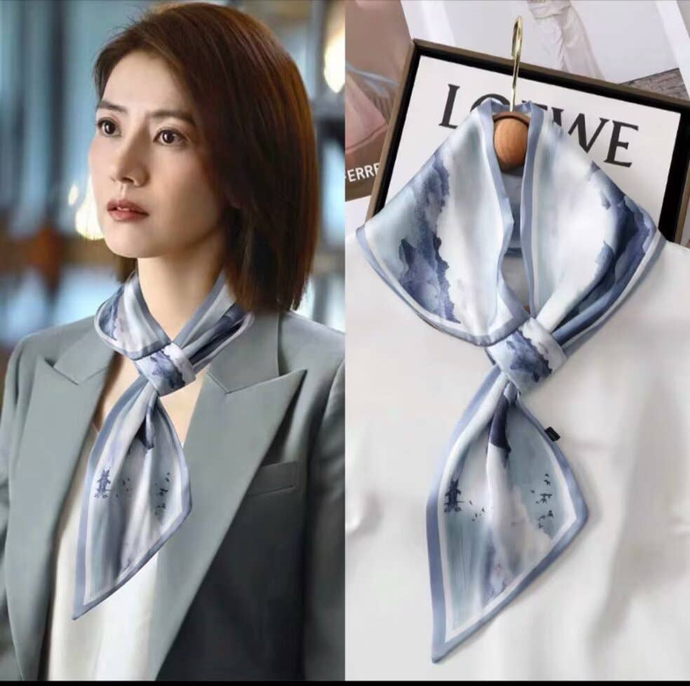 Blue / White Clouds Loop Scarf