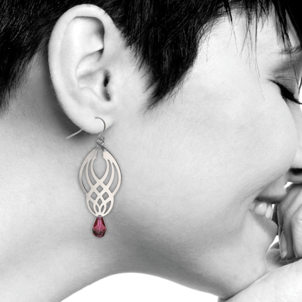 SULLIVAN THEATER BUILDING AMETHYST STENCIL EARRINGS