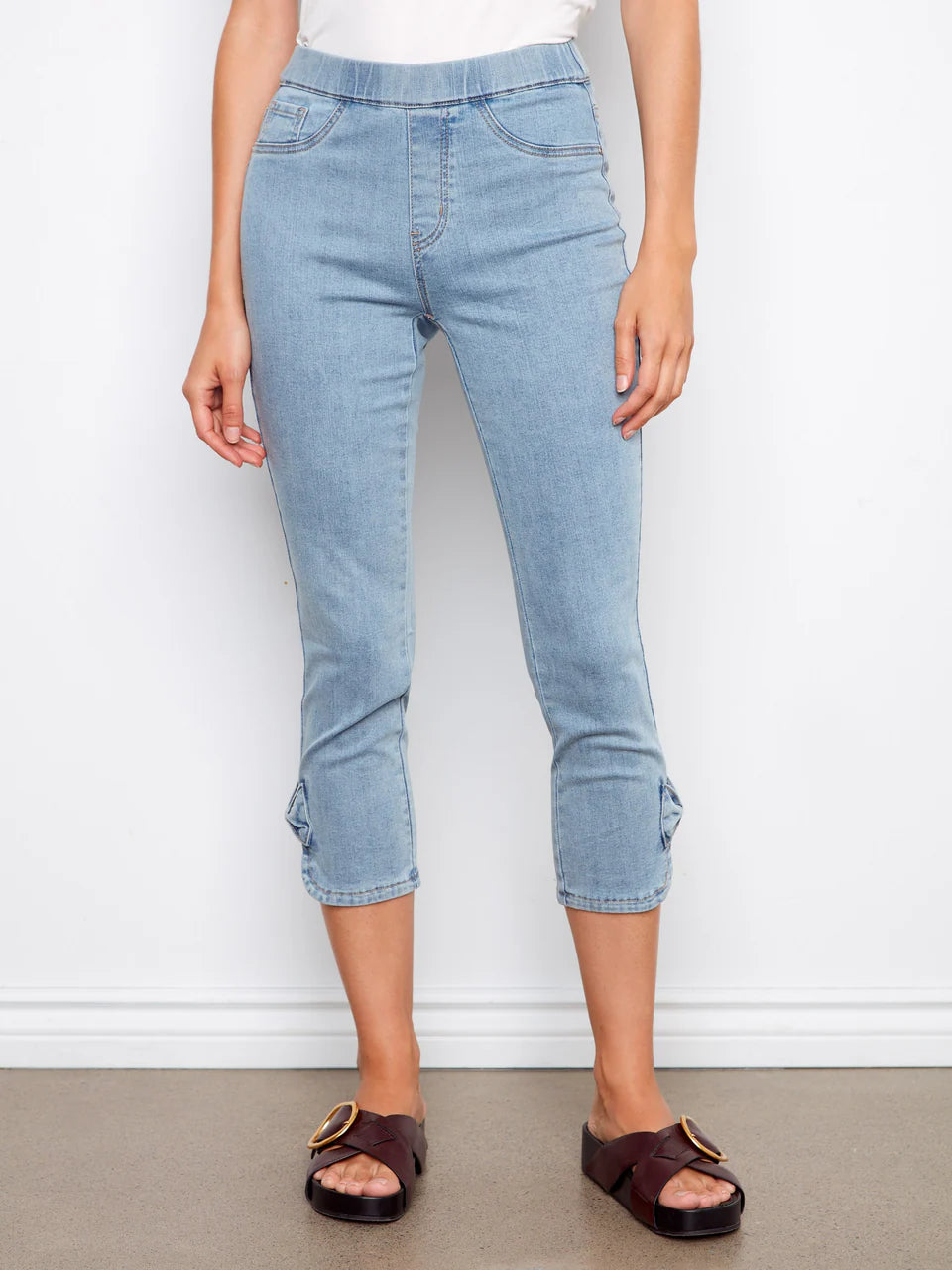 Pull-On Jeans with Bow Detail