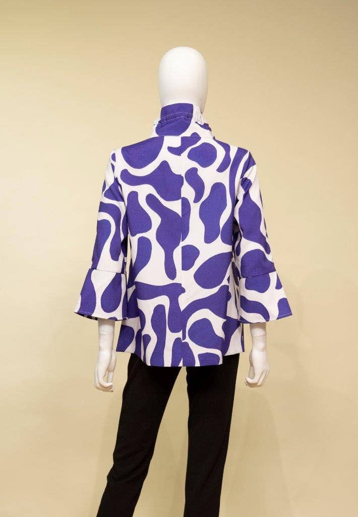Print Jacket with Wired Collar