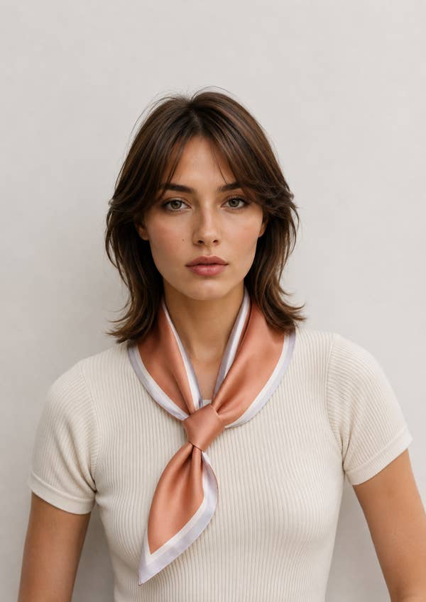 Coral Highlight Loop Scarf