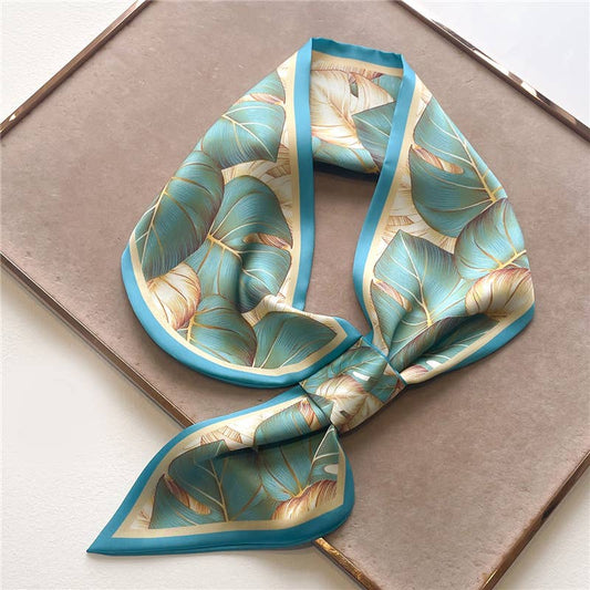 Aqua Fronds Loop Scarf