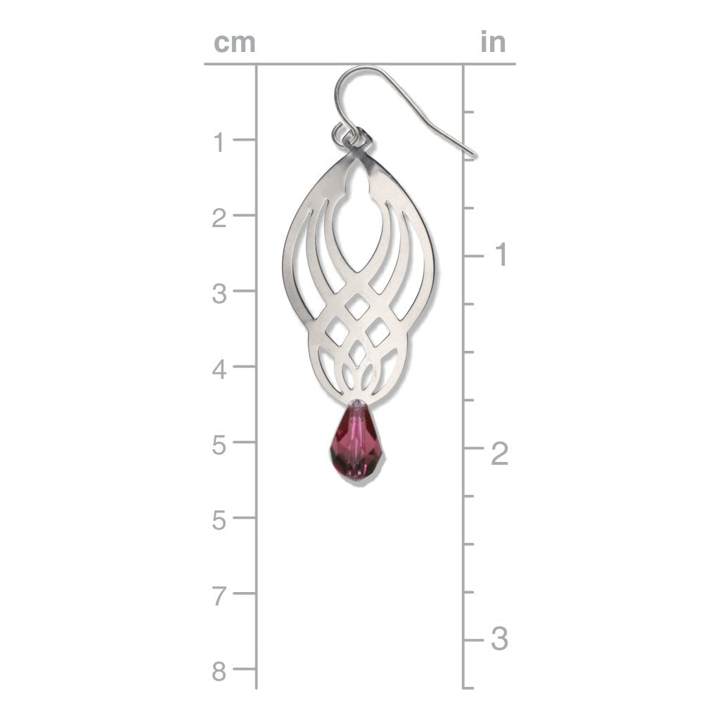 SULLIVAN THEATER BUILDING AMETHYST STENCIL EARRINGS