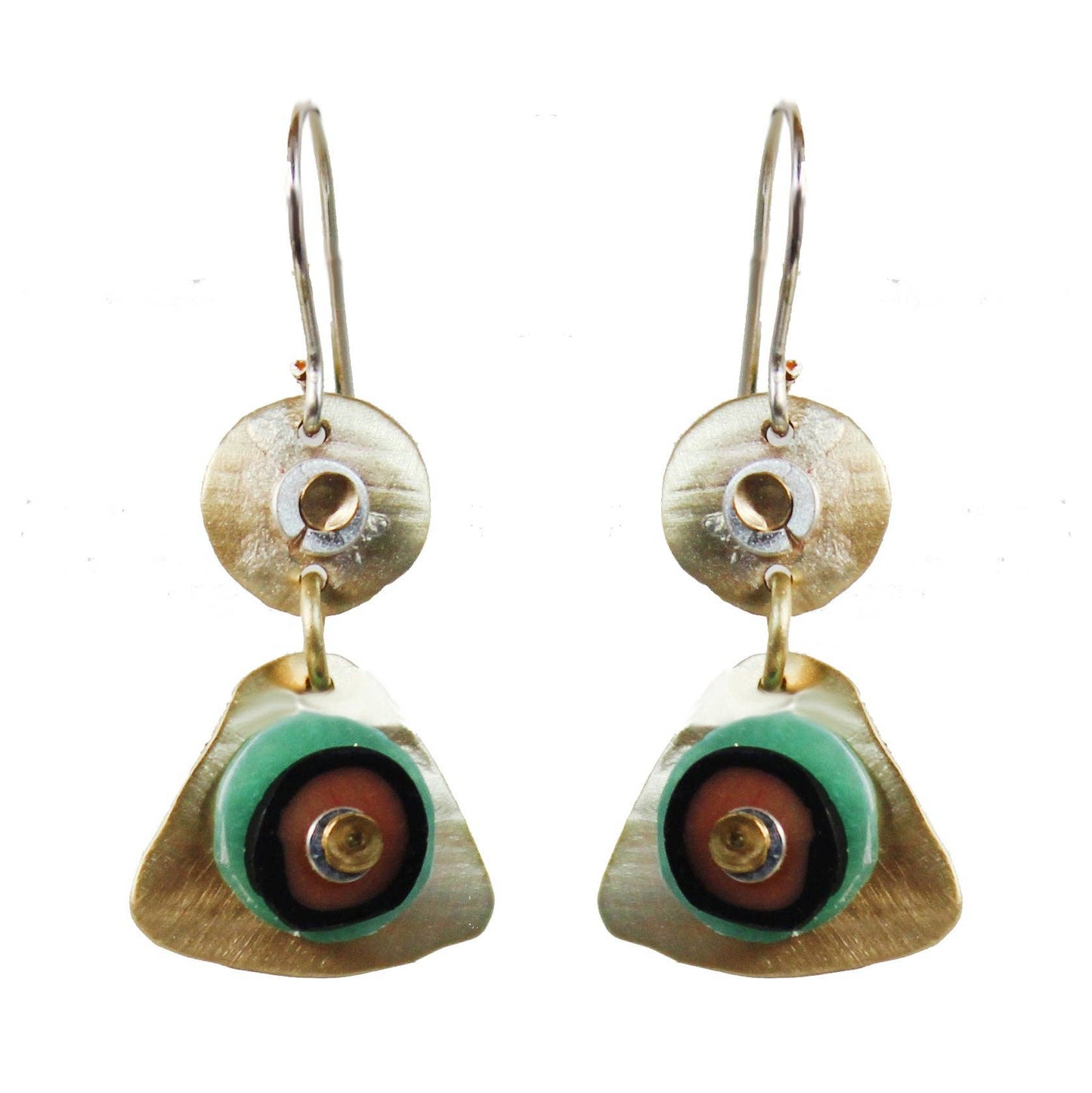 Confetti Earrings Sterling and Brass Handmade in USA