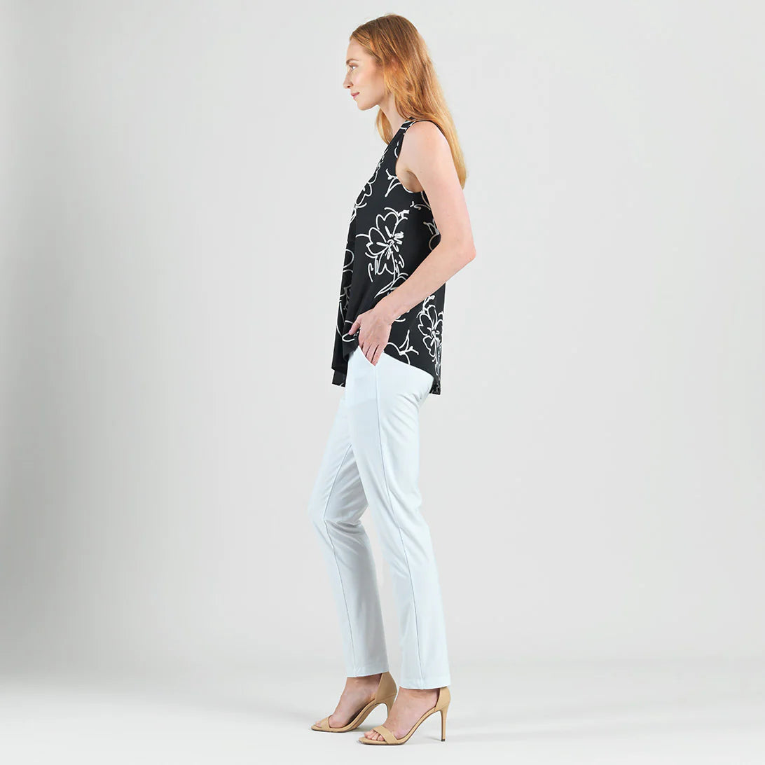 Crepe Knit Asymmetrical Tunic Tank