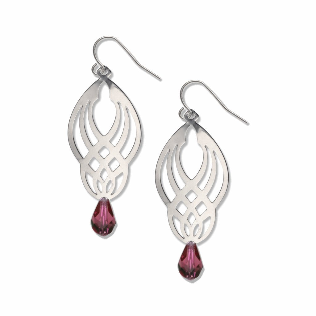 SULLIVAN THEATER BUILDING AMETHYST STENCIL EARRINGS