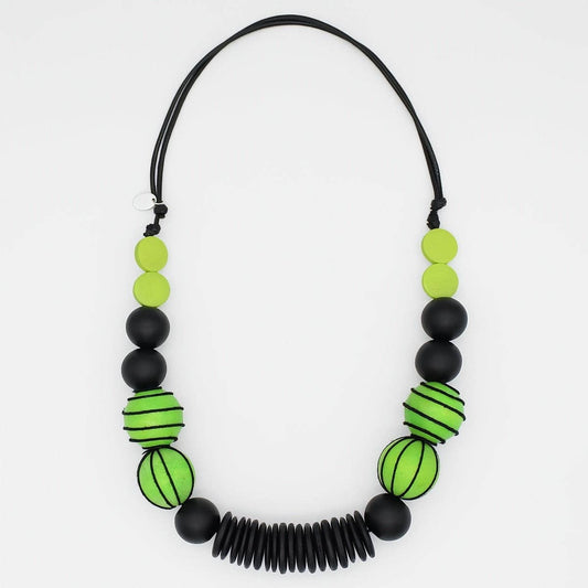 Wild Lime Mixed Media Statement Necklace