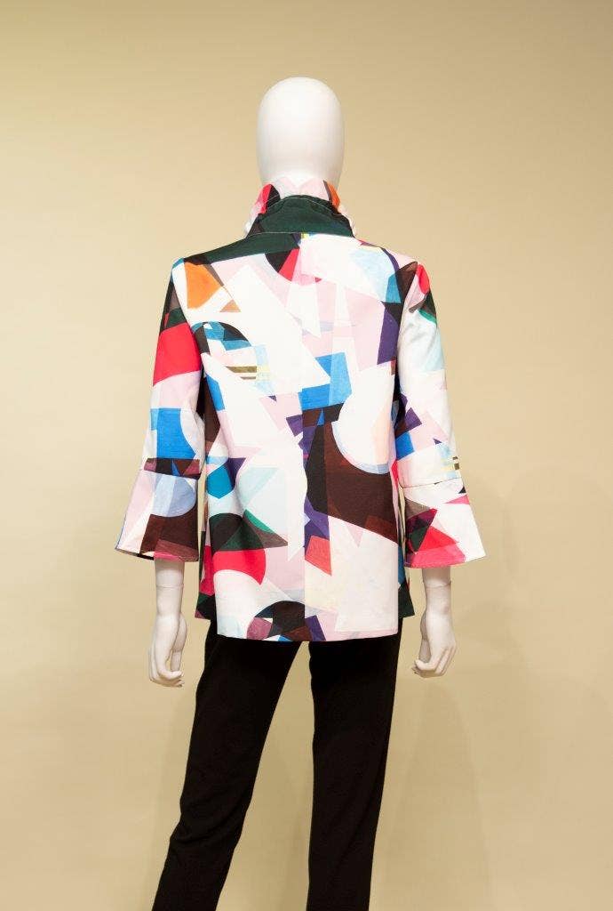 Print Jacket with Wired Collar