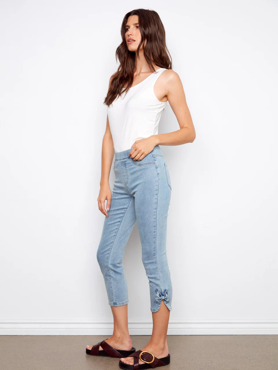 Pull-On Jeans with Bow Detail