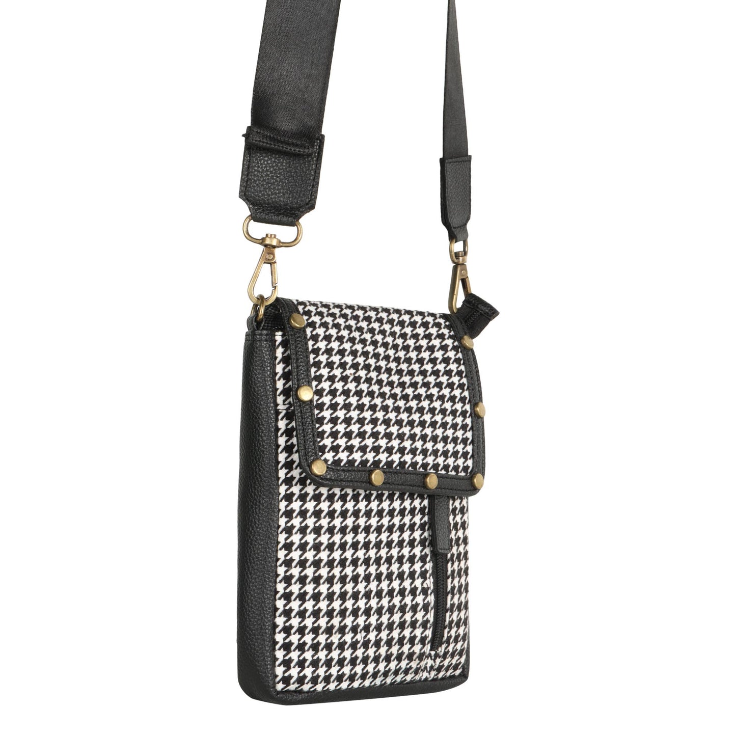 Millie Houndstooth Front Close Sling Bag