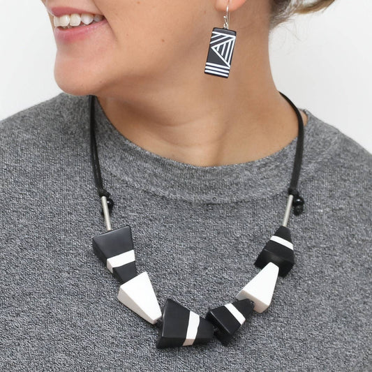 Black Moon Pyramid Statement Necklace