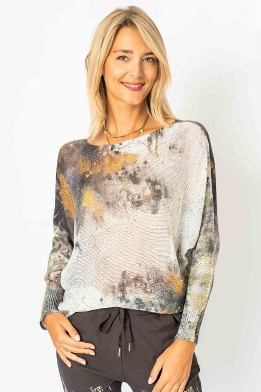 Spray Paint Print Sweater