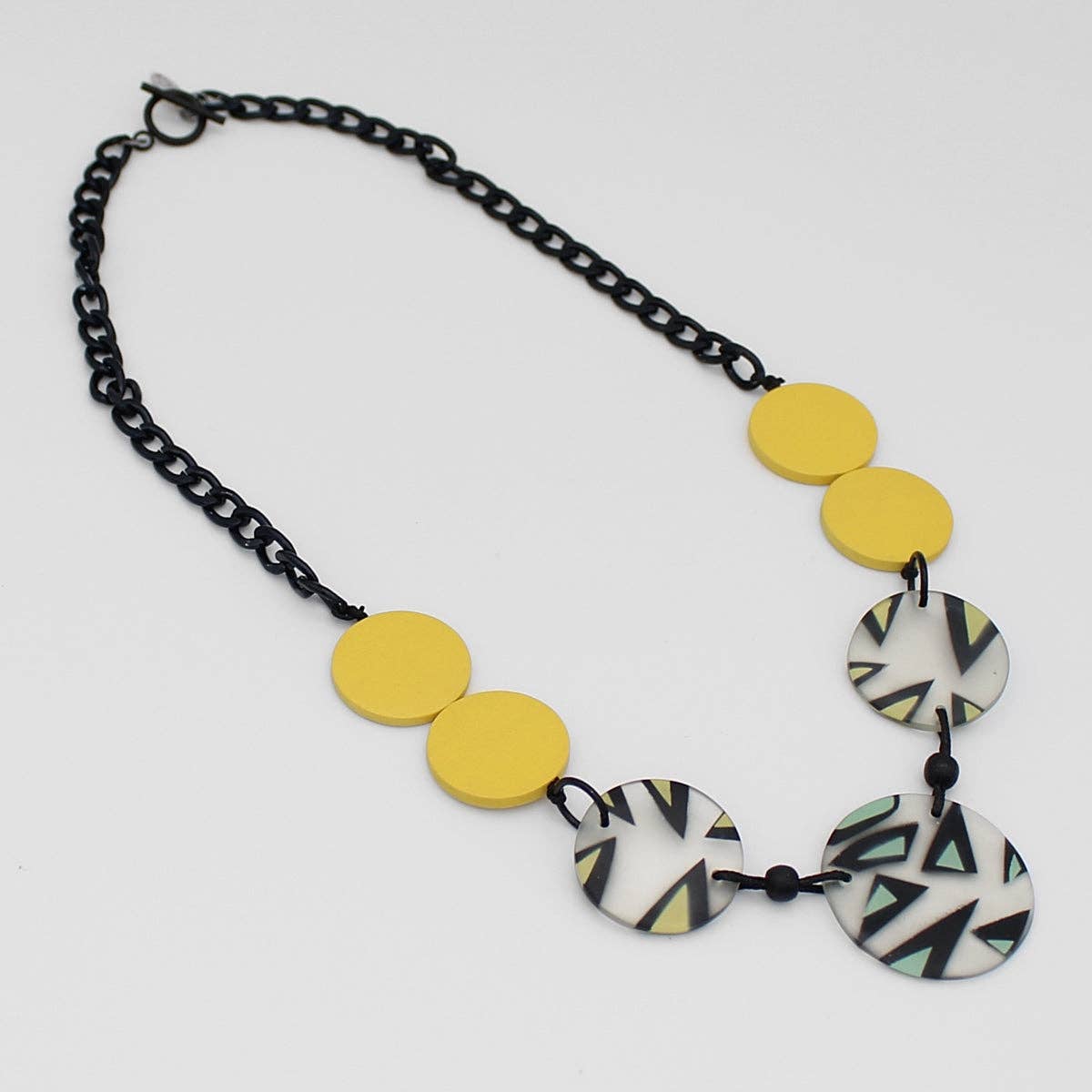 Yellow Retro Resin Statement Necklace