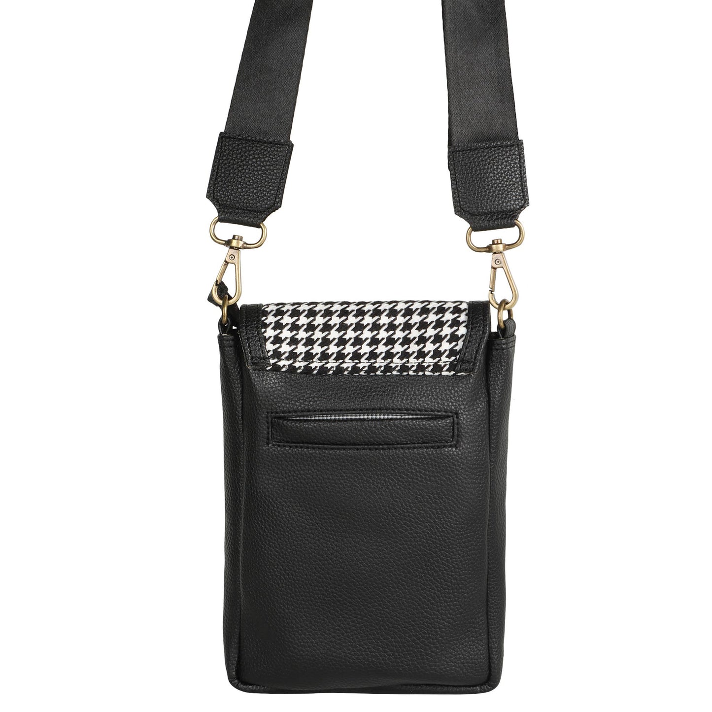 Millie Houndstooth Front Close Sling Bag