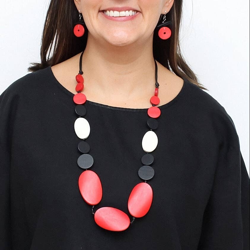 Red and Black Sybil Necklace