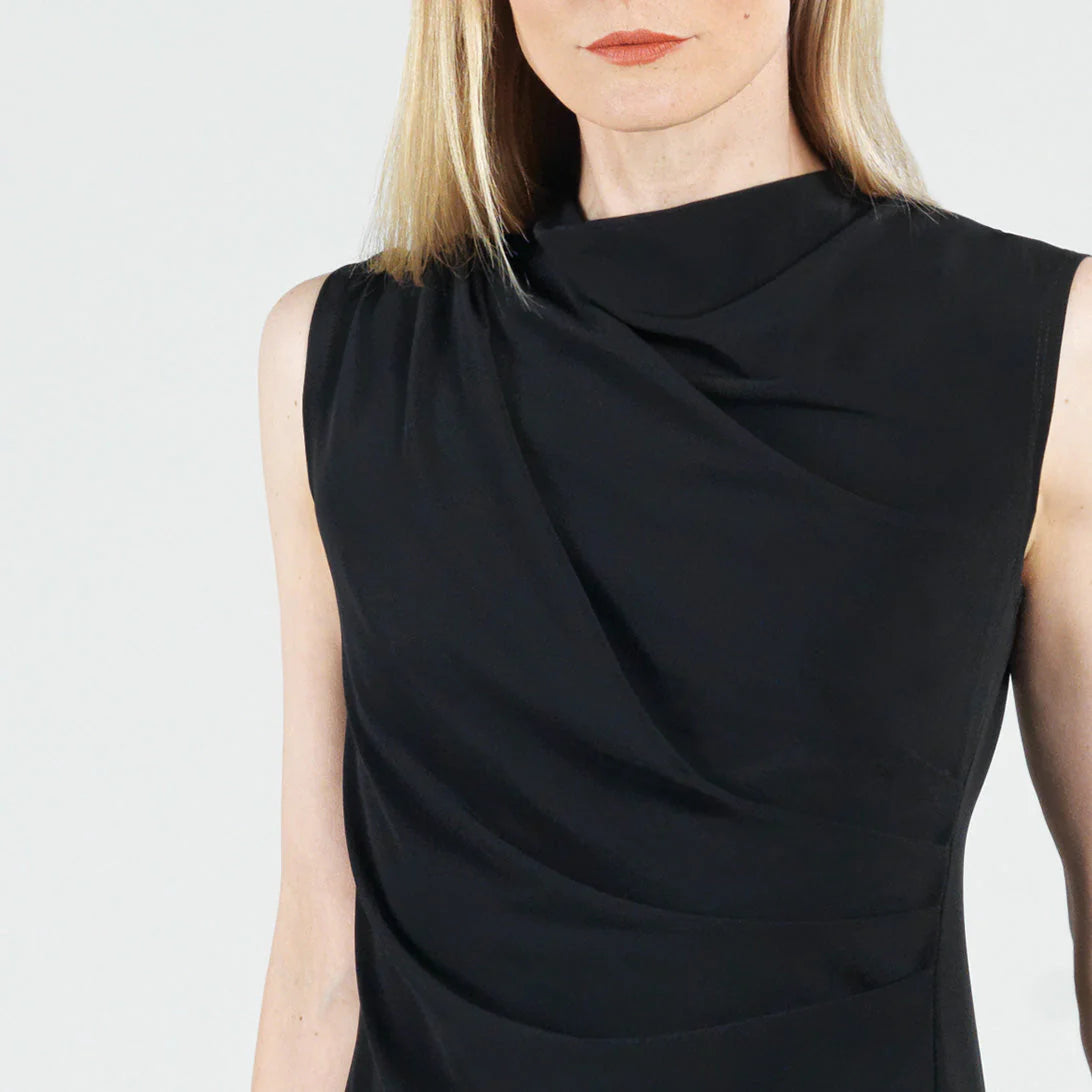 Signature Side Slit Black Midi Dress