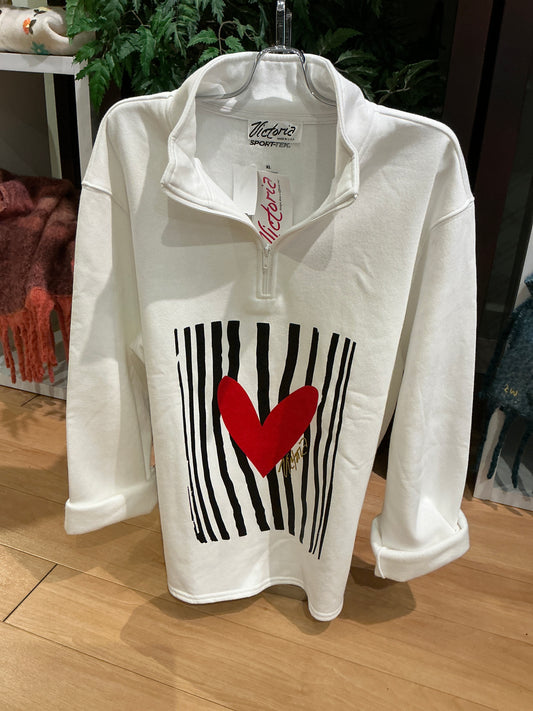 White Heart Sweatshirt