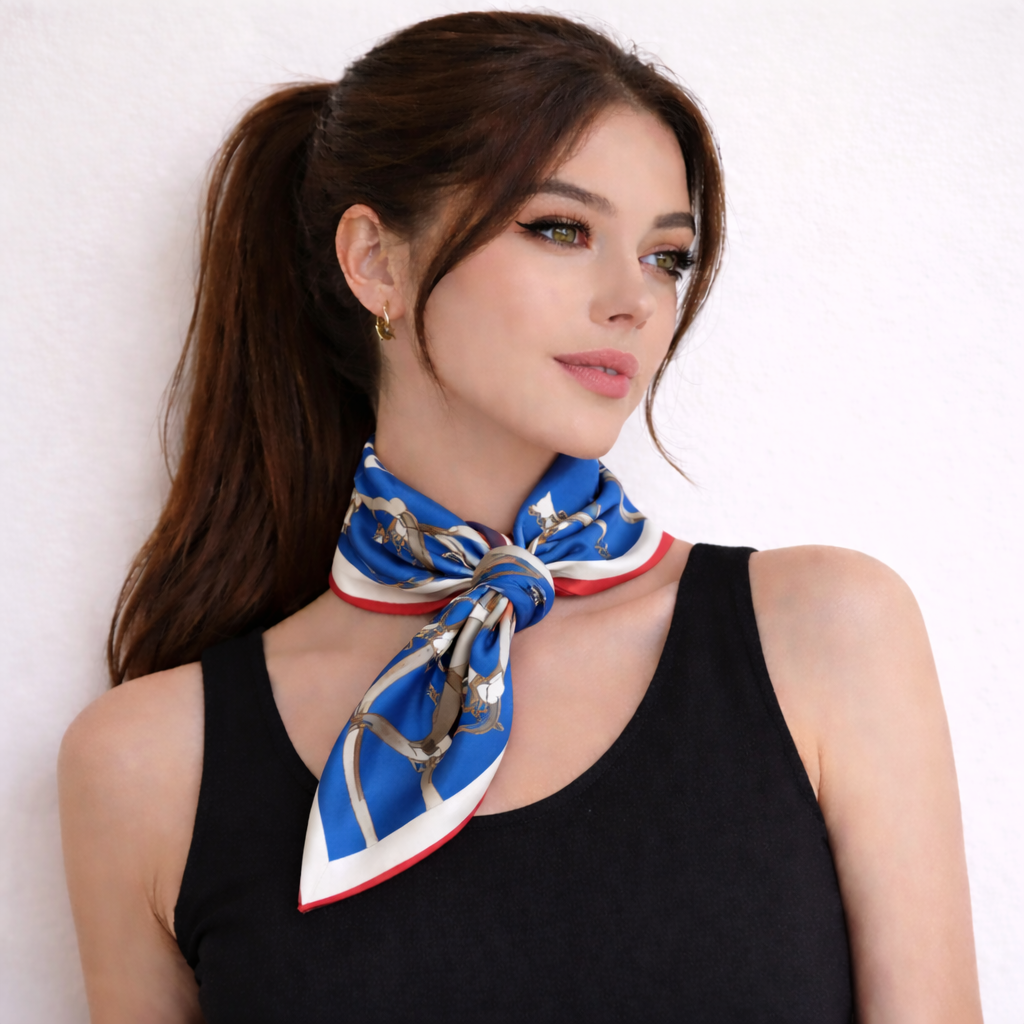 Blue Stirrup Loop Scarf