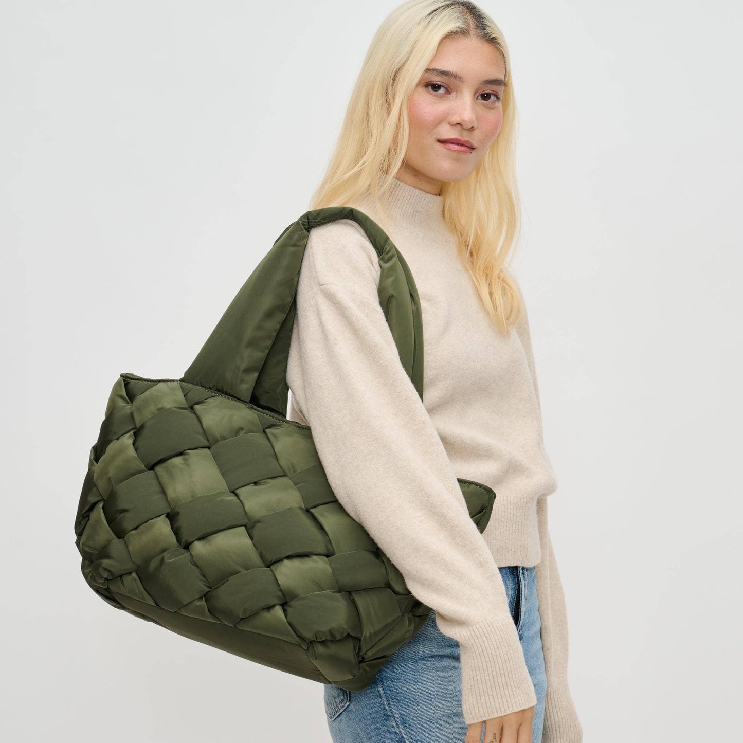 Intuition East West Woven Nylon Tote